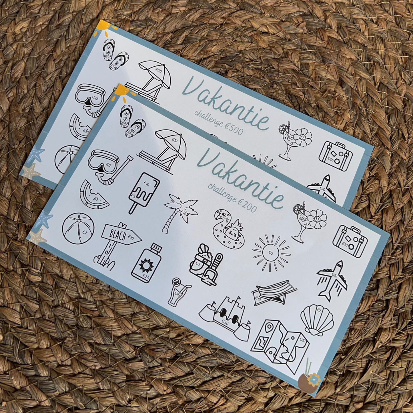 Vakantie symbolen - €200, €500, €750, €1000 of €1500